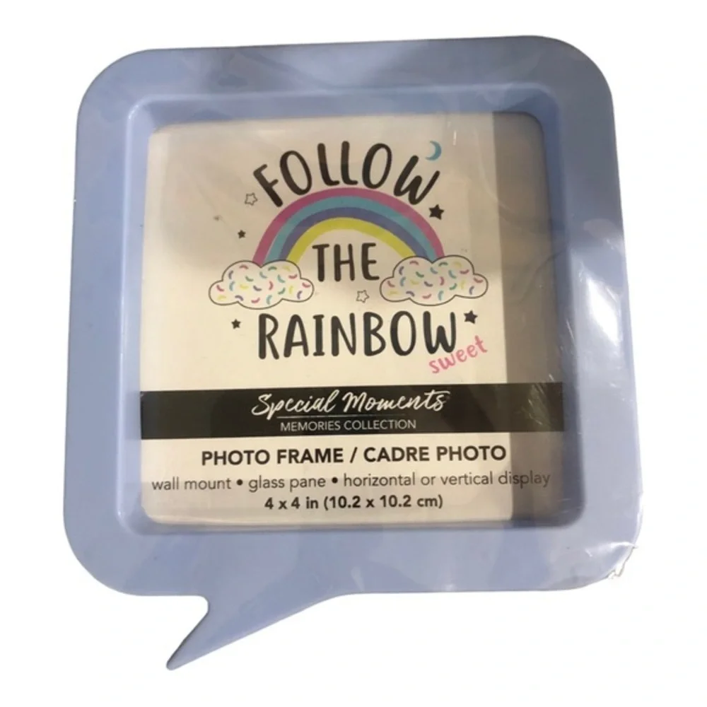 2pk blue & purple magnetized‎ comment call out shaped photo frames new